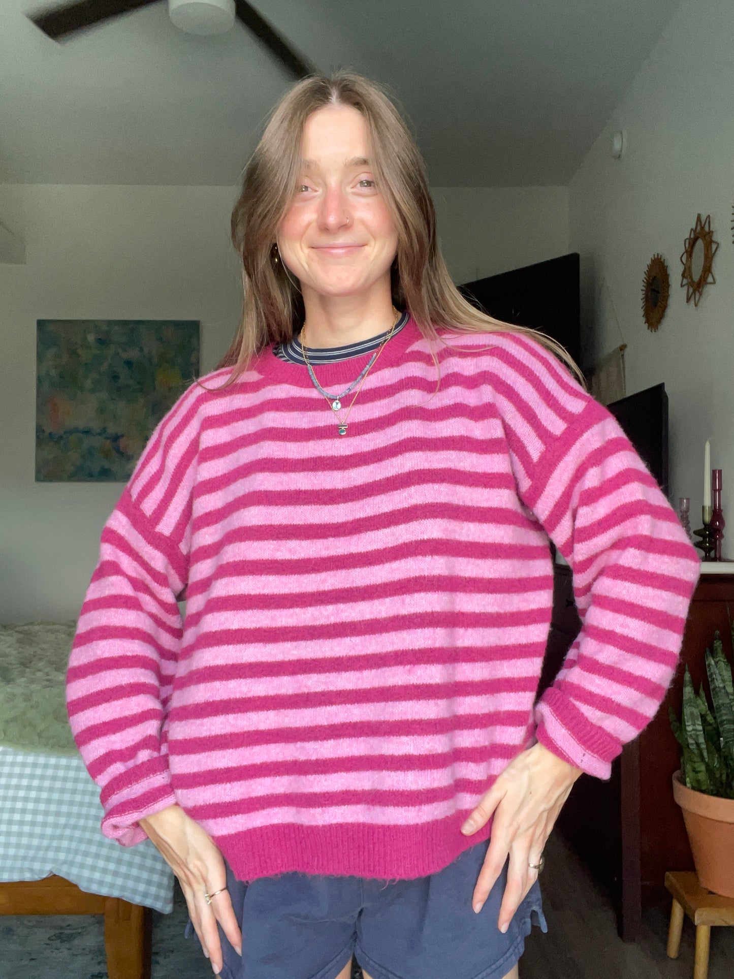 Pia Fuchsia and Pink Sweater