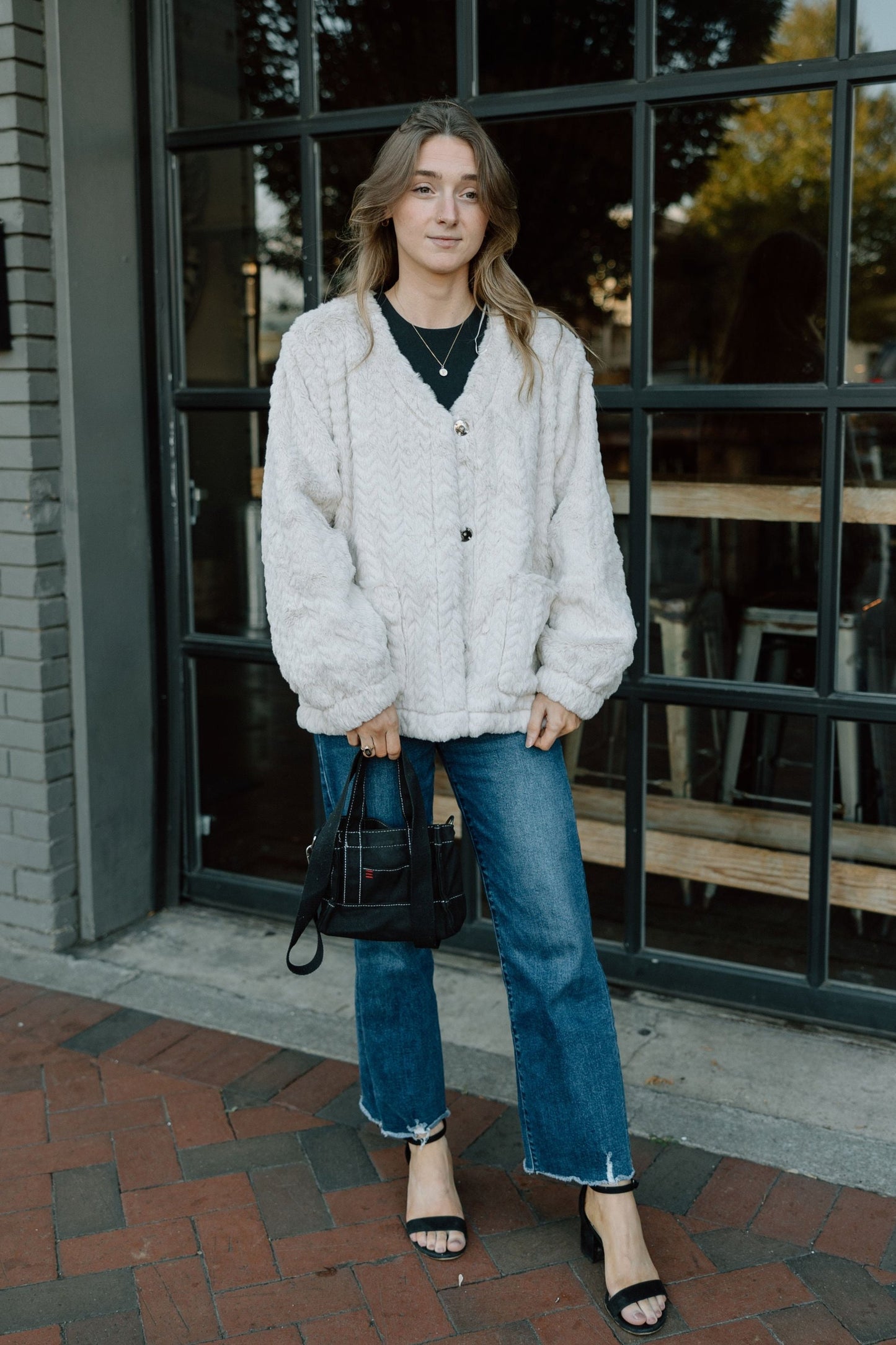 Button Up Faux Fur Jacket