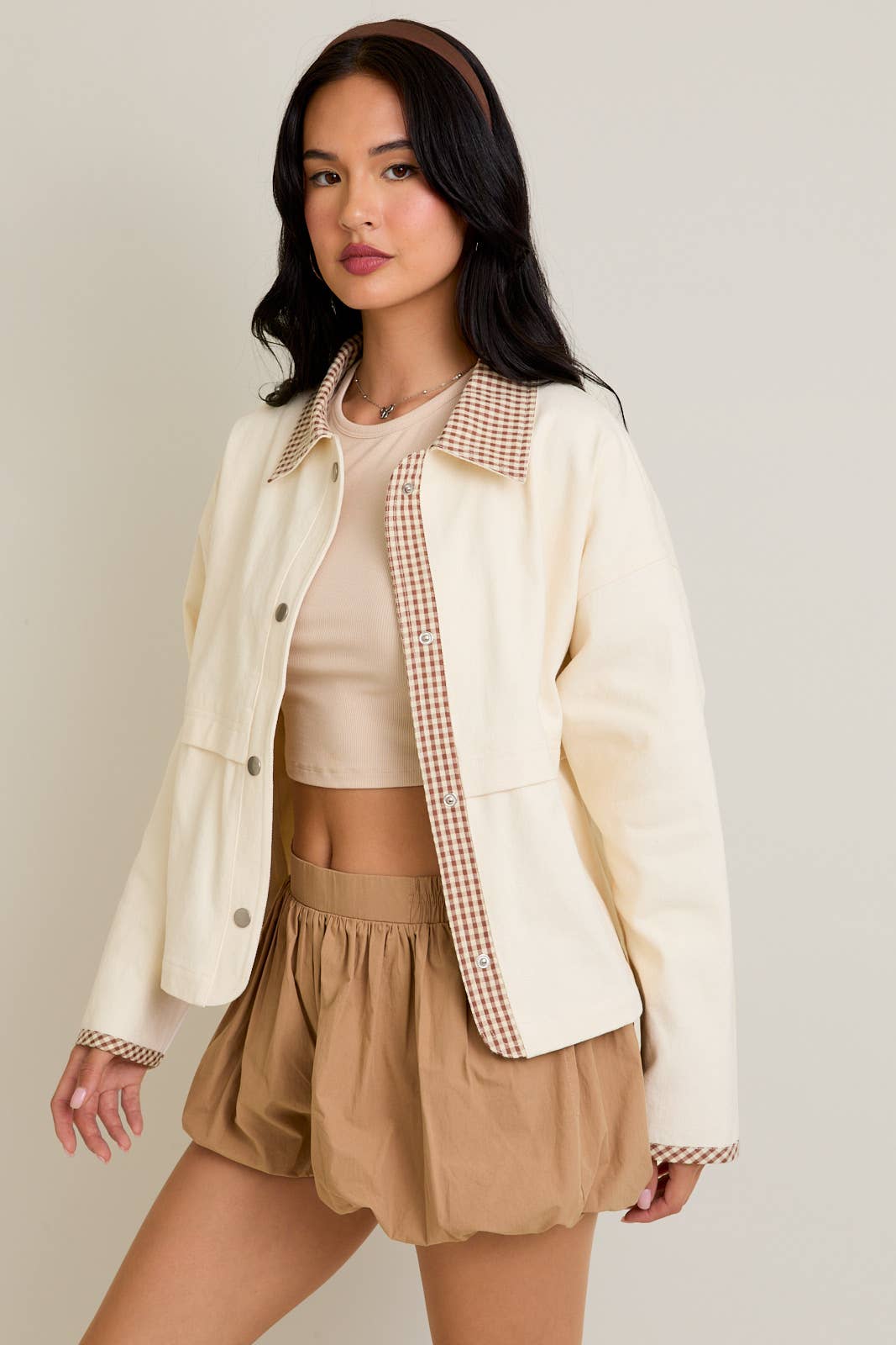 Savannah Gingham Trim Jacket