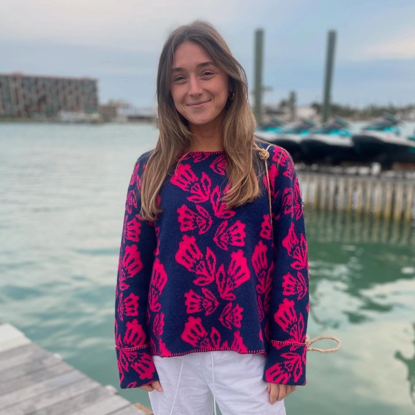Jacquard Pullover Sweater Top