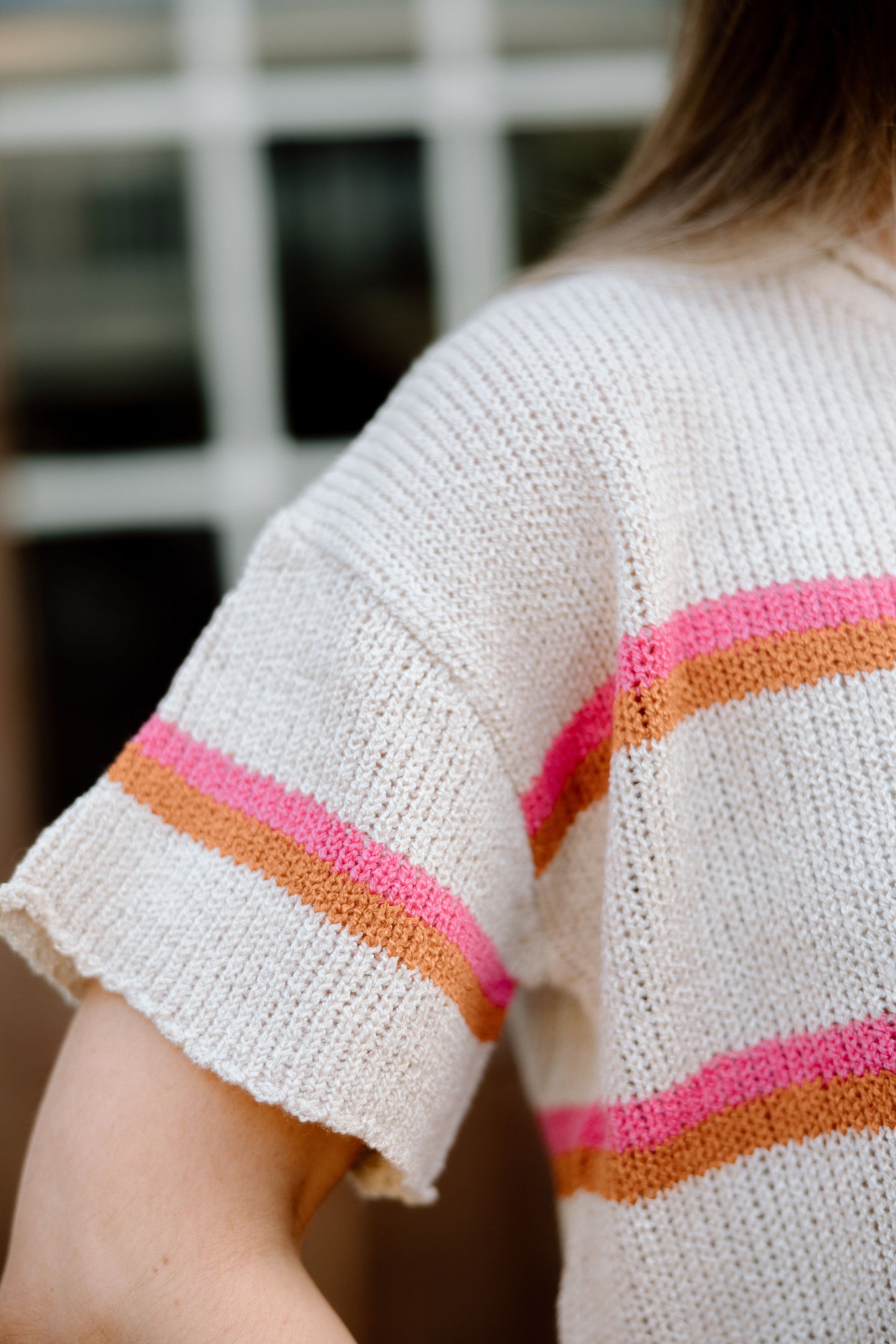 Multi-Striped Light Weight Sweater Top