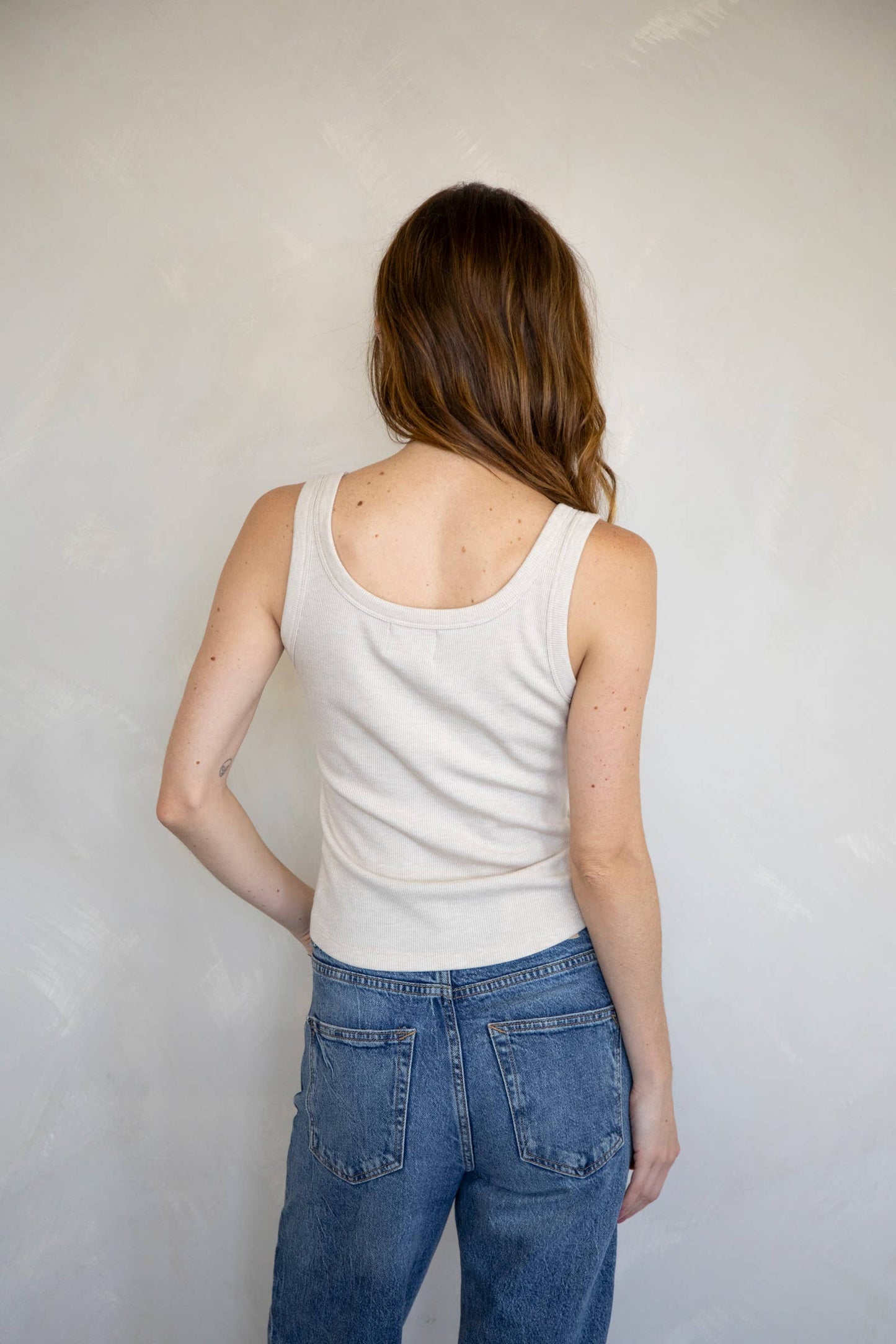 Remi Basic Ribbed Tank - Heather Grey