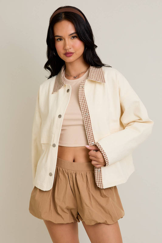Savannah Gingham Trim Jacket