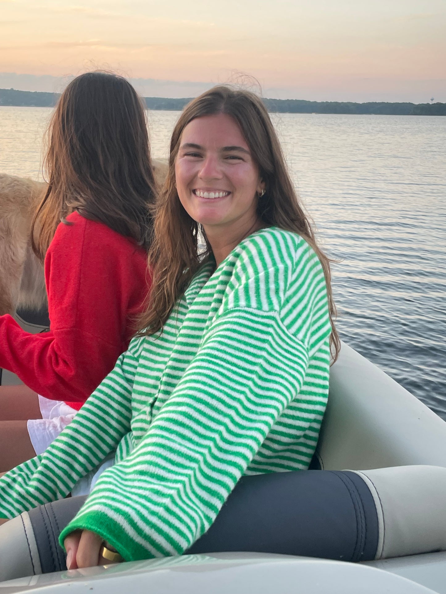 Piper Cardigan - Green Mini Striped