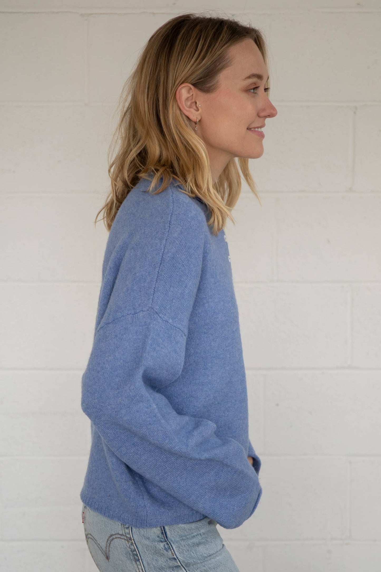 Piper Henley Pullover - Dusty Blue