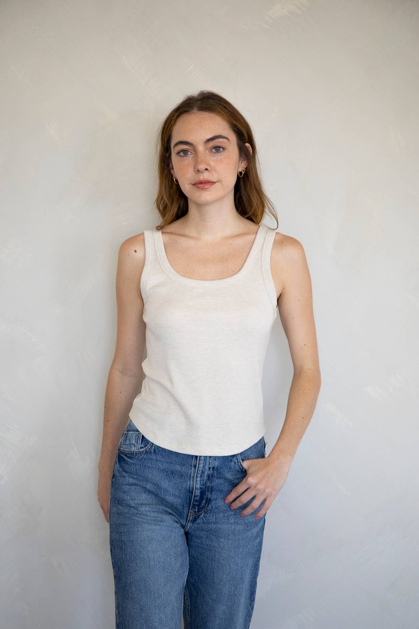 Remi Basic Ribbed Tank - Heather Grey