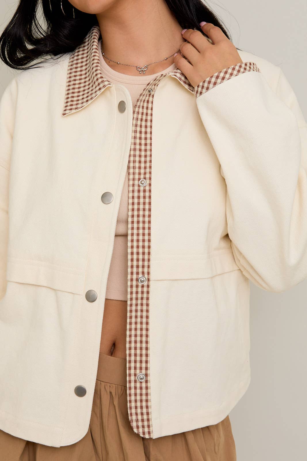 Savannah Gingham Trim Jacket