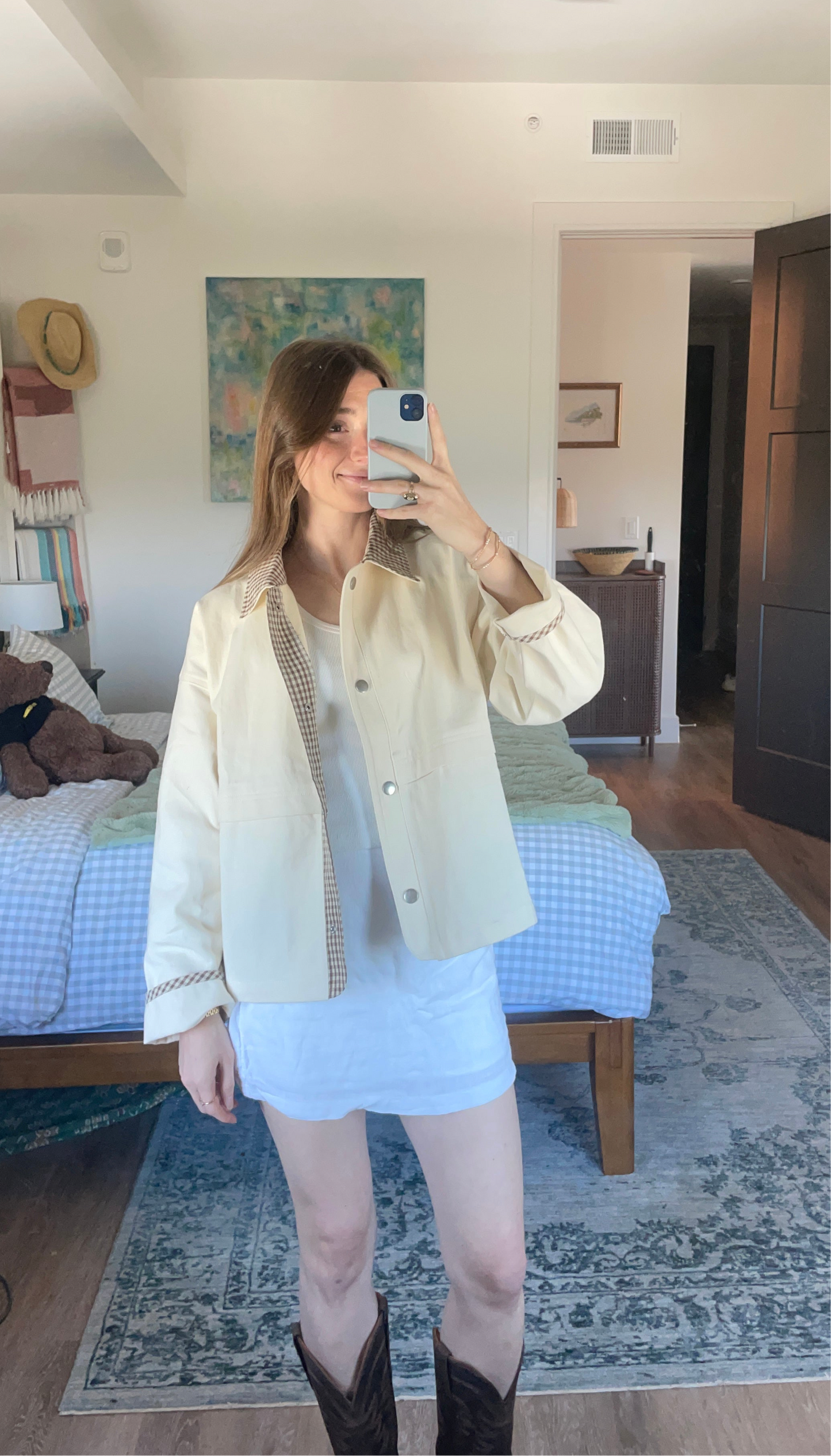 Savannah Gingham Trim Jacket