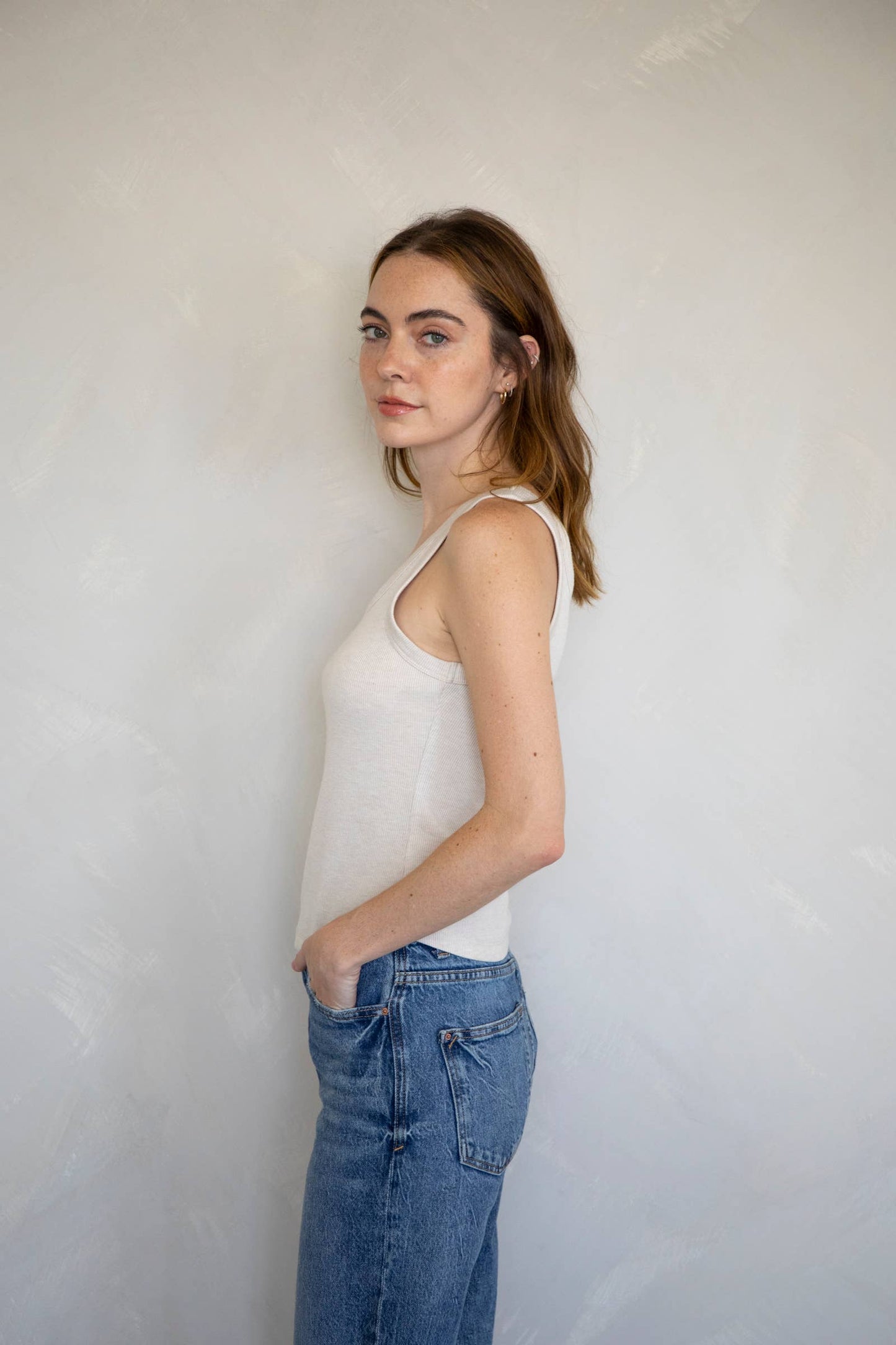 Remi Basic Ribbed Tank - Heather Grey