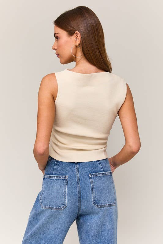 The Offset Sweater Top - Ivory