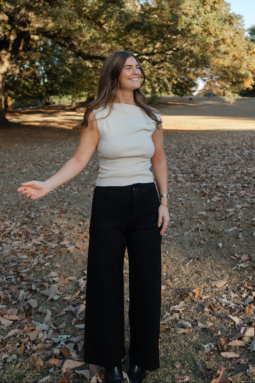 The Offset Sweater Top - Ivory