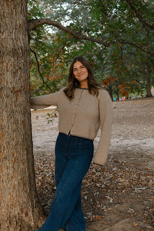 Crewneck Cardigan Sweater