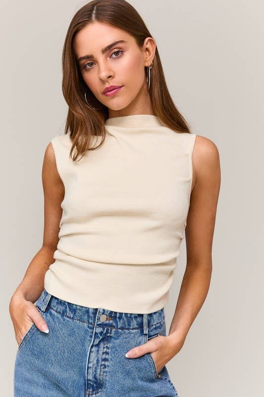 The Offset Sweater Top - Ivory