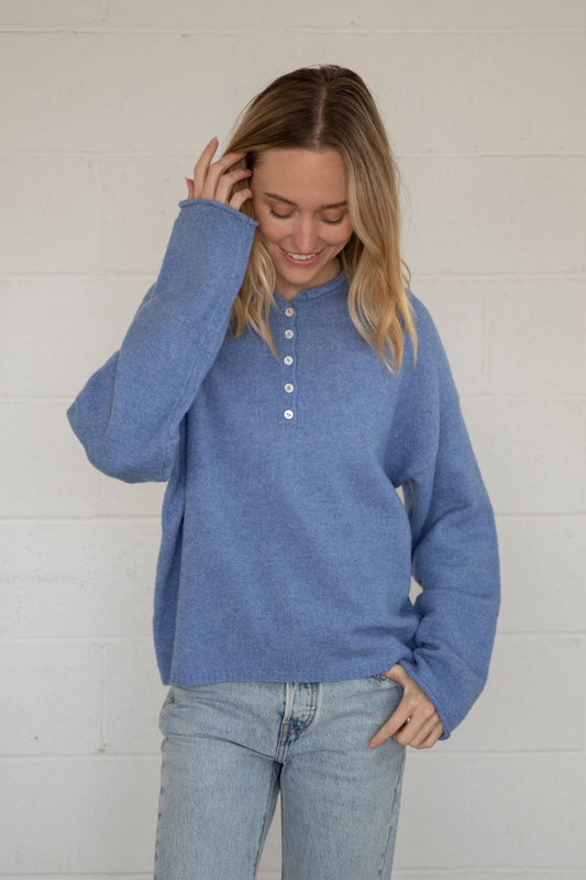 Piper Henley Pullover - Dusty Blue